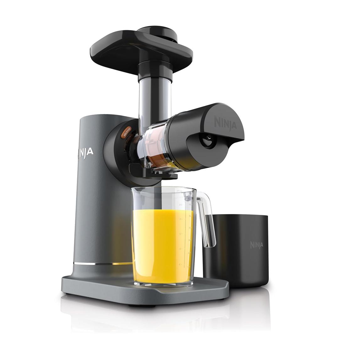 Ninja JC151 NeverClog Cold Press Juicer, Powerful Slow Juicer with Total Pulp Control, Countertop, Electric, 2 Pulp Functions, Dishwasher Safe, 2nd Generation, Charcoal (Charcoal)