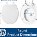 BEMIS 790TDGSL Commercial Heavy Duty Closed Front Toilet Seat with Cover, Industrial No Slam Seat with Secure Installation, Made in USA, Round, White