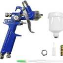 povtii HVLP Spray Gun with 1.0mm Nozzle, Car Detail Paint Air Spray Gun with 125cc Cup, Gravity Feed Paint Gun Sprayer for Vehicle Furniture Surface Painting, Car Accessories