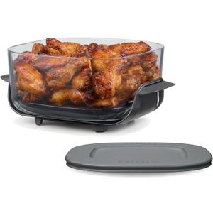 Ninja 4-QT CleanCrisp Glassware Container with Storage lid, Compatible with Ninja Crispi Portable Cooking System, Microwave, Freezer & Dishwasher Safe, PFAS & PTFE Free Glass, XSKSFN4QT