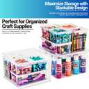 Sorbus 6-Piece Art Supply Storage Organizer Stackable Craft Storage with Hinged Lids Art, Yarn, Ribbon, Bead Organizers