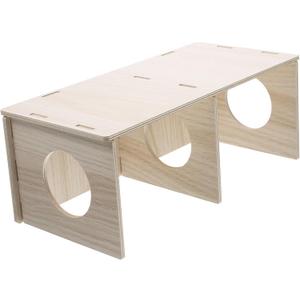 Baluue Hamster Solid Wood Hideout House Multi-Purpose Small Pet Cabin for Sleeping and Chewing Safe Hideaway for Hamsters Mice and Small Animals 11X5X4.3 Inches