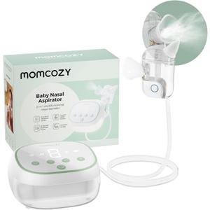 Momcozy BreezyClear Pro Nasal Aspirator for Baby, Hospital-Grade 75 kPa Nose Sucker with 9 Adjustable Suction Levels, Electric Nose Cleaner for Toddler, Light & Music Soothing