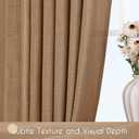 Brown Curtains for Living Room Back Tab Modern Farmhouse Semi Sheer Curtains 96 inches Long 2 Panels Set Muted Neutral Window Curtain for Dining Room Bedroom 52x96
