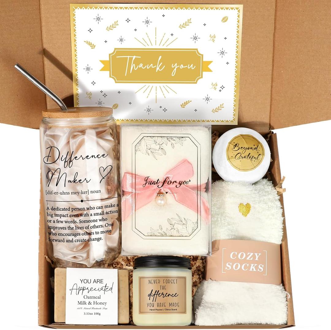 Employee Appreciation Gifts, Appreciation Gift for Coworkers, Thank You Gifts for Women, Difference Maker Gift for Coworkers Teacher Mentor Friends Leaders w 16oz Difference Maker Glass