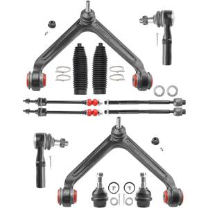 4WD 12pc Front Suspension Kit for 2002-2005 Dodge Ram 1500, Upgrade Polyurethane Bushings, 2 Upper Control Arms 2 Lower Ball Joints 2 Sway Bar Links 4 Outer & Inner Tie Rod Ends 2 Boots Replacement