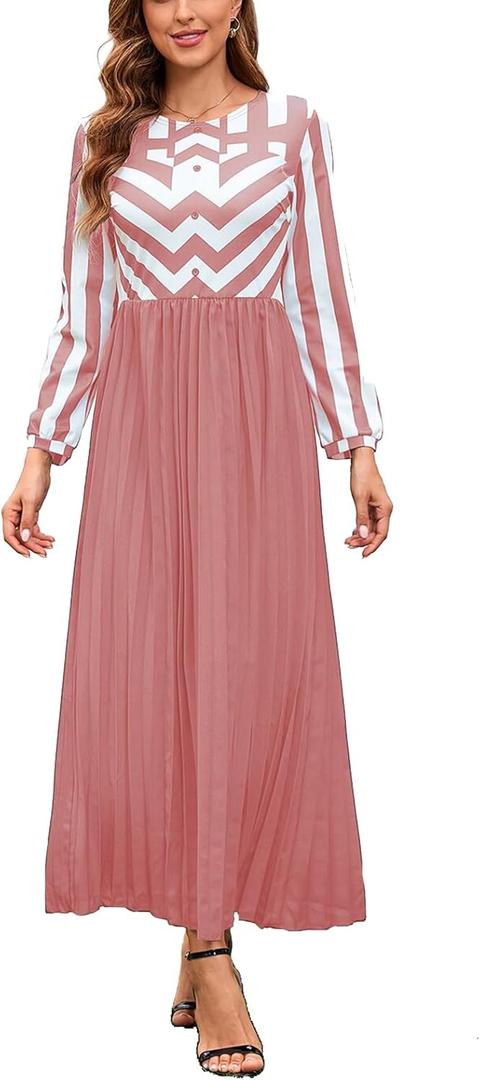 Women's Summer Floral Spaghetti Strap Long Maxi Dresses Low-Cut Bohemian Beach Sundress (Pink, M)