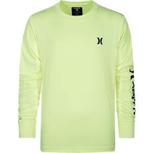 Hurley Boys' Long Sleeve UPF 50+ Rash Guard Swim Shirt (Medium, Volt Glow Heather)