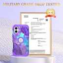 Hocase for iPhone 16 Plus Case 6.7", Heavy Duty Shockproof Protection Soft Silicone Rubber+Hard Plastic Bumpers Hybrid Protective Case for iPhone 16 Plus 2024 - When Purple Meets Blue