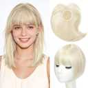 Hair Toppers for Women with Clip in Bangs, 10 Inch Straight Bangs Hair Clip, 3603D Cover Toppers HairPieces for Women with Thinning Hairs Daily Wear (Brown, 10 Inch)