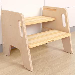 Wooden Step stools for Kids,Toddler Step Stool with Handles, Durable 3-Level Height Adjustable Stepstool for Bathroom Sink, Kitchen, Bedroom,Potty Training