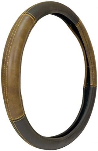 Custom Accessories 33122P Black and Brown Custom Grip Steering Wheel Cover