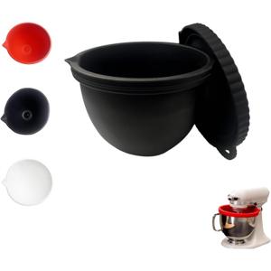 2026 Extra-Thick Upgraded Version Mixaid Silicone Bowl Liners - Universal Fit for 5 Qt Tilt-Head Mixers - Durable Silicone Liners Eliminate Replacement Bowl Needs (Thickened Black Upgrade1PCS)