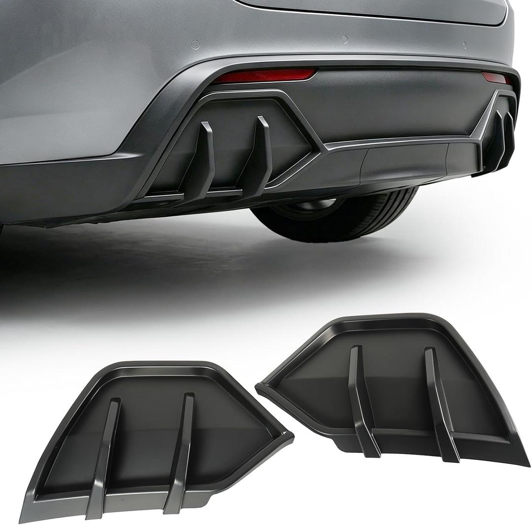 2PCS Rear Bumper Lip Diffuser Compatible with Tesla Model Y Juniper 2026 2025 Matte Black Rear Lower Bumper Lip Diffuser(Not Fit Performance)