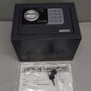 PATRON small safe box with key，mini safe for money，small coin safes for home with code，little jewelry lock box for kids，Wall or Cabinet Safe for personal items，0.236 Cubic Feet Black