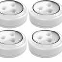 Brilliant Evolution Tap Light Push Lights 6pk with 18 AA Batteries Included + Remote - LED Stick On Lights Under Cabinets Puck Lighting - Under Counter Lighting Wireless Closet Kitchen Night Light