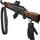 Gun Wall Mount Racks, Wall Mounted Rifle Rack with Adjustable Hooks for All Guns, Shotgun, Rifle Storage & Display