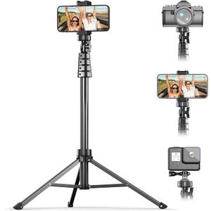 UBeesize 62-inch Phone Tripod and Selfie Stick with Mount, Compatible with iPhone and Android, for Selfies, Recording and Live Streaming, Black
