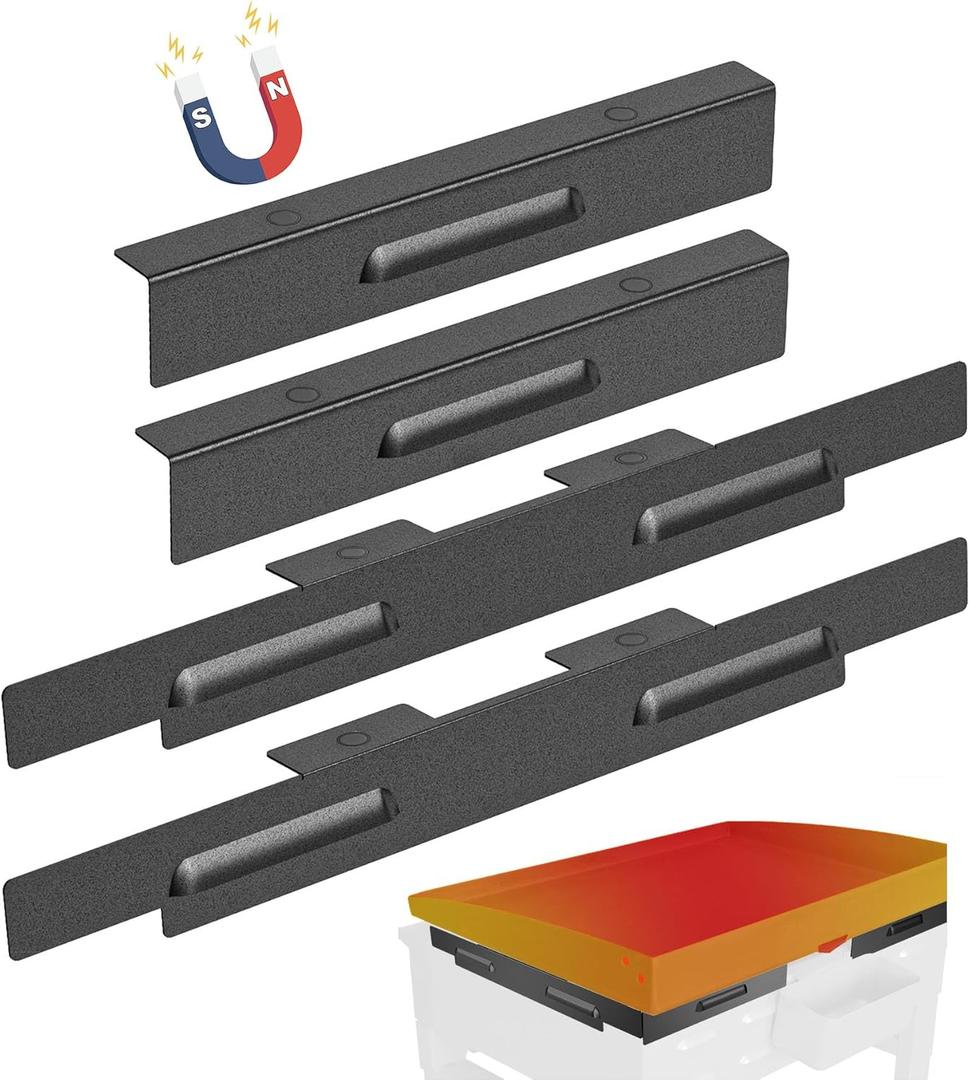 Wind Guards for Blackstone 22 inch Griddle, Magnetic Wind Screens, Blackstone Griddle Accessories, Fit with Hood, Rear Grease Cup and Side Shelf, Heat Shield for Side Table, Grilling Gifts, Black (14.4" x 1.9" x 1.3")
