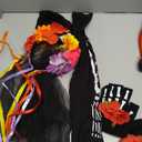 Hercicy 4 Pcs Halloween Day of The Dead Costum for Women Skeleton Mexican Lady Skull Outfit Dress Headpiece Glove Sock (Black, L)