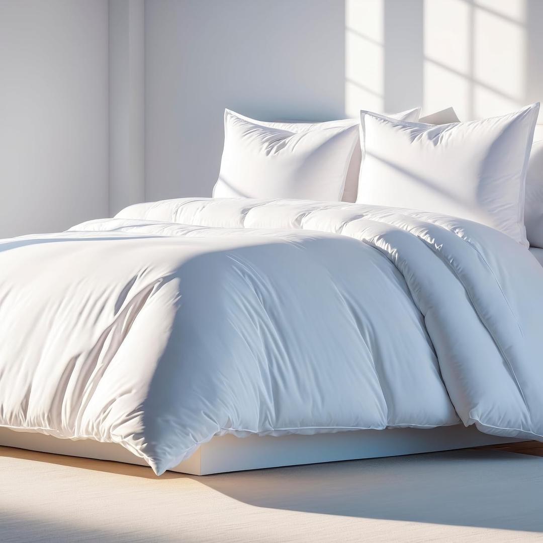 White Classic White Queen Duvet Cover Set, Microfiber Duvet Cover with Zipper, Duvet Cover Set of 1 Down Comforter Cover with 2 Pillow Shams, Luxury Comforter Cover Queen Size | Comforter Not Included, Queen 90x90"