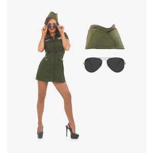 fun shack Womens Fighter Pilot Costume Women, Aviator Costume For Women, Flight Suit Women Costume, Womens Air Force Costume S
