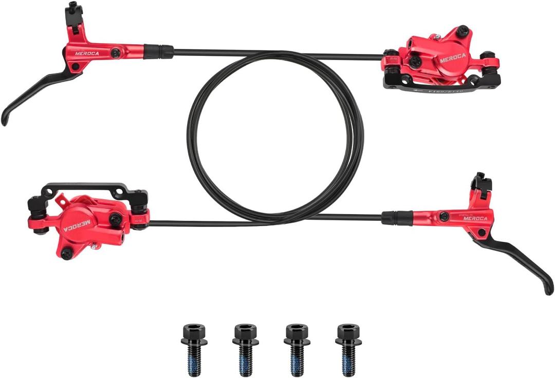 MEROCA M800 Mountain Bike Hydraulic Disc Brakes Hydraulic Bike Brakes Front 800mm and Rear 1400mm with PM Adapter for 160mm Rotor