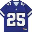 Men's Number Graphic Jersey Shirts Short Sleeve Striped Casual T Shirt Top Athletic Sports Jersey T Shirts Streetwear (Large, Royal Blue)