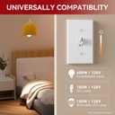 AIDA Toggle Slide Dimmer Switch for Dimmable LED Light/CFL/Incandescent 600 Watt max, Single-Pole or 3-Way, Rocker On/Off Wall Switch with Dimmer Slider, Wall Plate NOT Included, UL, White, 1 Pack