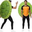 Tanganan Inflatable Turtle Costume for Adult, Halloween Cool Turtle Costumes Suit Women Men Blow up Costumes Funny Fancy Dress Party Costumes