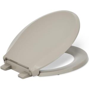 KOHLER 4639-RL-G9 Cachet ReadyLatch Round Toilet Seat Soft Close, Sandbar