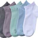 SERISIMPLE Women Viscose Bamboo Ankle Socks Low Cut Thin Sock Lightweight Pastal Color Soft Sock 5 Pairs (Large, Assorted3)