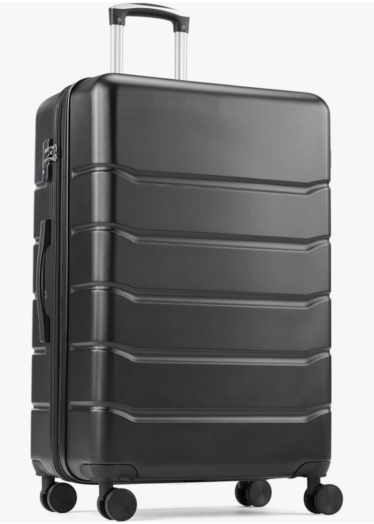 Simple Deluxe 28 Inch Hardside Carry On Luggage, Suitcase with Double Spinner Wheels & TSA Lock, Hard Shell, Expandable Rolling Lightweight, Black