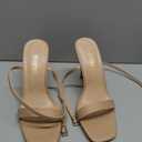 DREAM PAIRS Womens High Stilettos Open Square Toe Ankle Strap Heels Sexy Comfort Strappy Dress Shoes Wedding Bridal Pumps Sandals (Beige) Size 9