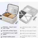 Hanke 20 Inch Carry On Luggage with Wheels PC Hard Shell Suitcase Top Opening Aluminum Frame Travel Luggage Suitcases for Woman Men Gifts.(Ivory White)