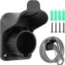 EV Charger Holder, Chassis Bracket Clamp for Portable Electric Car Charger, Electric Vehicle Charging Cord Holder Wall Mount Connector Space Saving for SAE J1772 (Black)