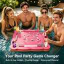 Luxury Floating Mahjong Table for Pool,31.5" EVA Foam Pool Float Board Game Tray with Cup Holders & Tile Slots, American Mahjong Summer Party Supplies (Orchid Bloom Series)(Rose Pink), 31.5 x 31.5 x 2.0 inches
