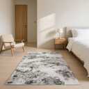 Asrug Abstract Area Rug 5x7 Feet - Modern Rug Non-Slip, Living Room Bedroom Kitchen Carpet, Machine Washable 5'x7', Easy Clean Soft Indoor Floor Decor for Office Bathroom,Brown/White
