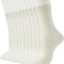 2 x J-BOX 8-10 Pairs Womens Cotton Crew Socks Thin Dress Socks for Women Above Ankle Breathable Casual Sock (White)