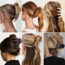 2 x Hair Clips for Women 3.5 Inch Medium Hair Claw Clips for Girls Thin Thick Hair Matte Banana Jaw Clips Hair Accessories for Women (Transparent)