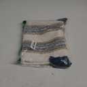 SARO LIFESTYLE Striped Tassel Corners Pillow Cover, Navy Blue, 12"x20"