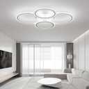 23" Dimmable LED Ceiling Light with App and Remote Control, 3 Color Temperatures (4000K6000K), 3348 Lumens, 0100% Brightness Adjustment, Modern Circular Design for Bedroom, Study Room, or Kitchen