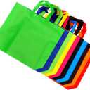 10-Pack Non-Woven Fabric Shopping Bag Large Capacity Tote Handles Portable Reusable Grocery Bag for Women for Daily Shopping and Travel Random Color