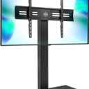 FITUEYES Iron Base Universal Floor TV Stand with Swivel Mount Space Saving for 50-85 Inch LED LCD Plasma Flat or Curved Screen TVs Height Adjustable Cable Management (Black)