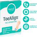 2 x Comfwalk® ToeAlign™ – Toe Separators for Men & Women – Toe Straightener Stretcher – Corrects Bunions, Overlapping Toes, Hammer Toes, Claw Toes – Soft Medical-Grade Silicone Toe Spacers (Blue)