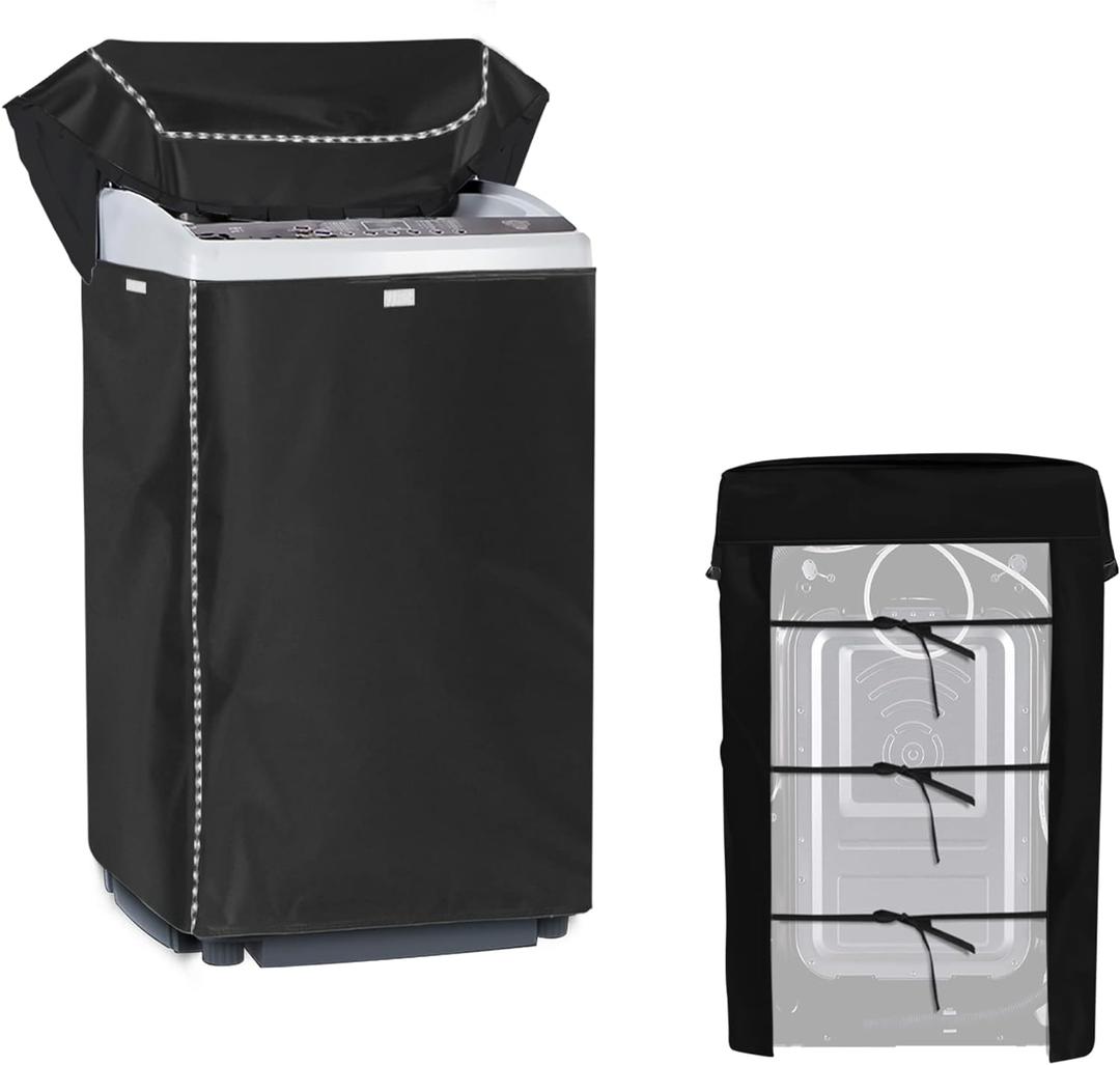 Portable Washing Machine Cover,Top Load Washer Dryer Cover,Waterproof Full-Automatic/Wheel Washing Machine Cover(23"24"36"inches, Black)