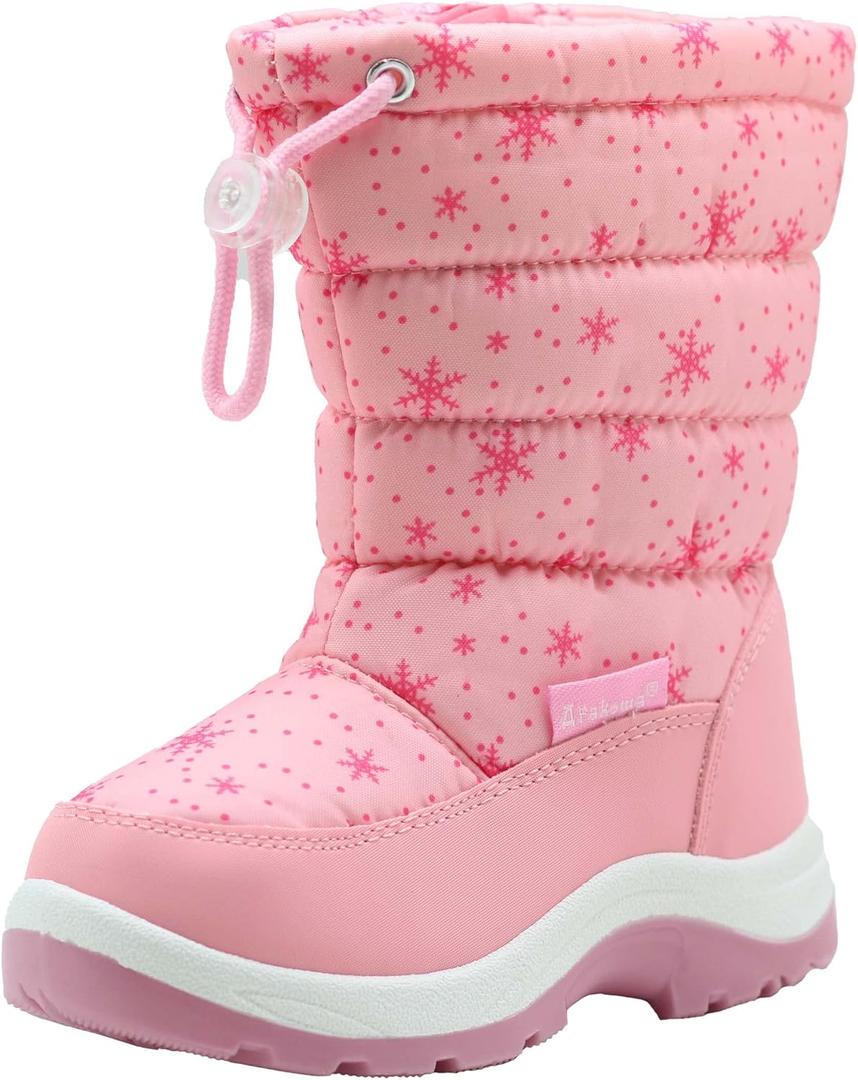 Apakowa Kid's Girls Cold Weather Snow Boots (Toddler/Little Kid) (Pink2)