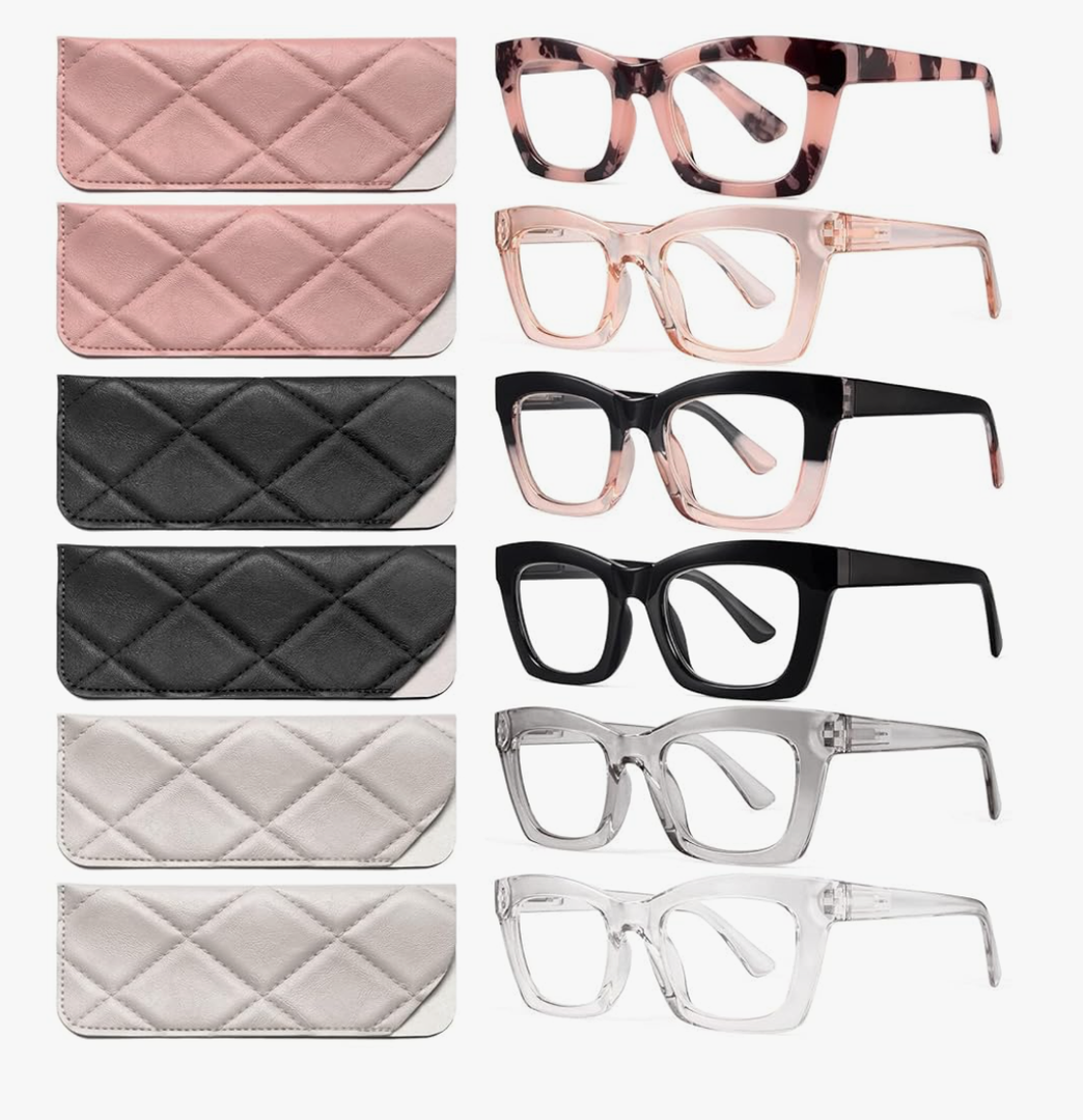 CCVOO Stylish Reading Glasses for Women, Eyeglasses, Blue Light Readers for Women, Computer Eye Glasses, Cheaters
