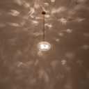 Large Glass Pendant Lighting, Hammered Lampshade Chandelier with Height Adjustable Hanging Rods, Brass Gold Chandelier for Dining Living Room Kitchen Island (Clear, 14 Inch)