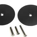 2 Set Door Knob/Door Handle Hole Cover Plate, Deadbolt Cover Plate Matte Black, 2 5/8" Diameter Round, Door Hole Filler Plate, 1" and 1.5" Screws, Repair Locks and Doors Hole for Home Security